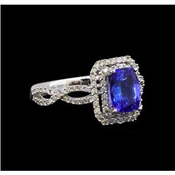 14KT White Gold 1.27 ctw Tanzanite and Diamond Ring