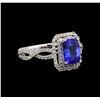 Image 1 : 14KT White Gold 1.27 ctw Tanzanite and Diamond Ring