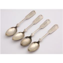 Antique Coin Silver Fiddle Pattern Spoons