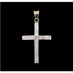 1.00 ctw Diamond Cross Pendant - 14KT Yellow Gold