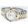 Image 3 : Rolex Two Tone Emerald and Diamond DateJust Men's Watch