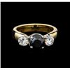 Image 2 : 2.11 ctw Black and White Diamond Ring - 14KT Yellow Gold