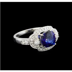 14KT White Gold 2.58 ctw Sapphire and Diamond Ring