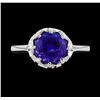 Image 2 : 2.30 ctw Tanzanite Ring - Platinum