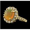 Image 1 : 2.62 ctw Opal and Diamond Ring - 14KT Yellow Gold