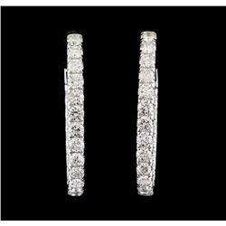 3.41 ctw Diamond Earrings - 14KT White Gold