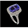 Image 4 : 3.43 ctw Tanzanite and Diamond Ring - 14KT White Gold