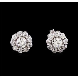 1.24 ctw Diamond Earrings - 14KT White Gold