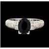 Image 2 : 1.72 ctw Sapphire and Diamond Ring - 18KT White Gold