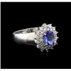 Image 1 : 14KT White Gold 0.83 ctw Tanzanite and Diamond Ring