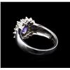 Image 3 : 14KT White Gold 0.83 ctw Tanzanite and Diamond Ring