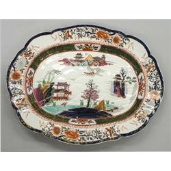 GOOD MASON'S IRONSTONE WELL N TREE PLATTER, English. 19th Century. In the "Japan" pattern. Deco...