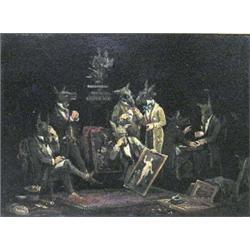 ATTRIBUTED TO WILLIAM HOLDBROOK BEARD (American. 1823-1900), "Doubtful Connoisseurs". Unsigned....