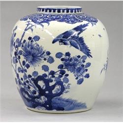 BLUE AND WHITE PORCELAIN JAR, Chinese. Qianlong. Four character mark and period 1736-1795. Pain...
