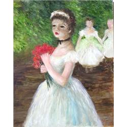 HULDAH CHERRY JEFFE (American. 1901-2001), "Her Final Bow". Unsigned. Titled and inscribed Huld...