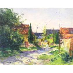 GASTON SEBIRE (French. Born 1920), "Le Village". Signed G. Sebire l/l., Oil on Canvas. Measur...
