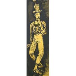 ARBIT BLATAS (American/Lithuanian. 1908-1999), "Marcel Marceau". Unsigned., Oil on Board. Mea...