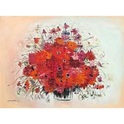 MICHEL-HENRY (French. Born 1928), "Anemones Flamboyantes". Signed Michel-Henry l/l and entitled...