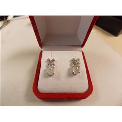 EARRINGS- STERLING SILVER AND DIAMOND CABISHON