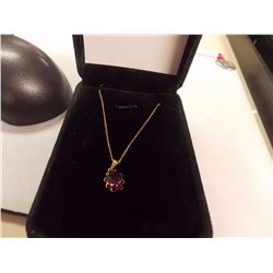NECKLACE- AMETHYST IN GOLD PLATE
