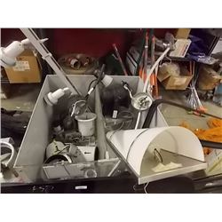 BIN OF CEILING LITES & WALL LITES