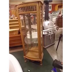 OAK BOW FRONT CURRIO CABINET