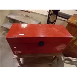 ORIENTAL STORAGE BOX - RED - WITH CONTENTS