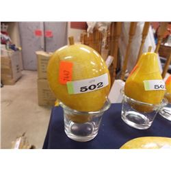 POLISHED CARVED ALABASTER STONE FRUIT / VEGIES - MANGO