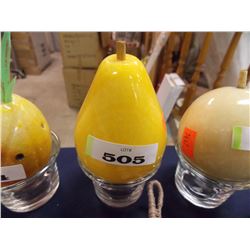 POLISHED CARVED ALABASTER STONE FRUIT / VEGIES - PEAR