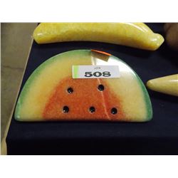 POLISHED CARVED ALABASTER STONE FRUIT / VEGIES - WATERMELON