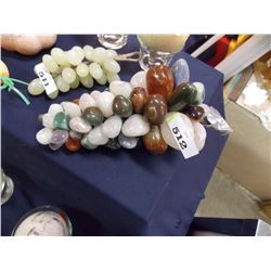 POLISHED CARVED ALABASTER STONE FRUIT / VEGIES - GRAPES (LARGE)