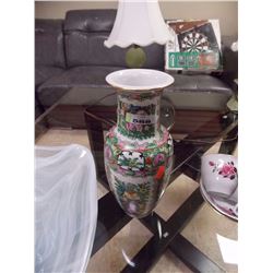 HAND CRAFTED PAINTED VASE - 10 ½"