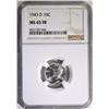 Image 1 : 1943-D MERCURY DIME, NGC MS-65 FULL BANDS