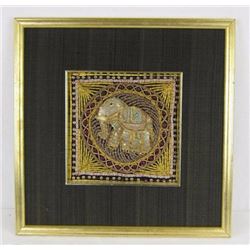 Handmade vintage collectible framed tapestry