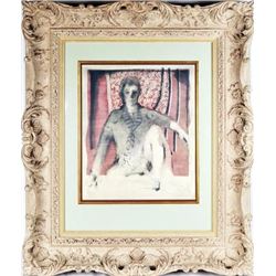 Vintage signed etching with gallery framed