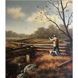 Finely executed duck hunting painting by Ruth Hayward