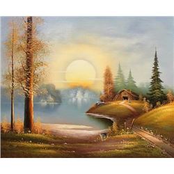 Simply gorgeous sunset in the woods bill Boswell painting