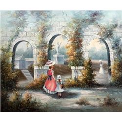 Finely done European original oil impressionist painting