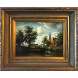 Beautiful mid 20th century American school oil on board