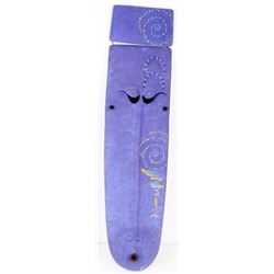 Purple signed ceramic wall plaque