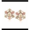 Image 1 : Vintage 10kt Tri-Colored Gold Floral Earrings
