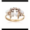 Image 1 : Vintage Cultured Baroque Pearl and .18 ct. t.w. CZ Ring in 10kt Yellow Gold. Size 9