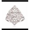 Image 1 : Vintage .45 ct. t.w. Diamond Openwork Navette Ring in Platinum. Size 5.75