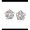 Image 1 : .20 ct. t.w. Diamond Hexagon Pyramid Stud Earrings in Sterling Silver