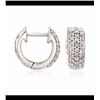 Image 1 : .25 ct. t.w. Diamond Huggie Hoop Earrings in Sterling Silver. 3/8"