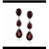 Image 1 : 13.85 ct. t.w. Garnet Linear Earrings With Diamonds in Sterling Silver