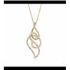 Image 1 : .13 ct. t.w. Diamond Swirl Pendant Necklace in 14kt Yellow Gold. 18"