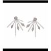 Image 1 : .10 ct. t.w. Diamond Front-Back Spiked Earrings in Sterling Silver