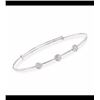 Image 1 : Diamond Accent Circle Station Bangle Bracelet in Sterling Silver. 7"-8"