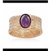 Image 1 : Italian 1.00 Carat Amethyst Mesh Ring in 14kt Yellow Gold